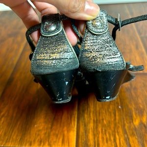 Vintage Giuseppe Zanotti crystal thong sandals with kitten heel